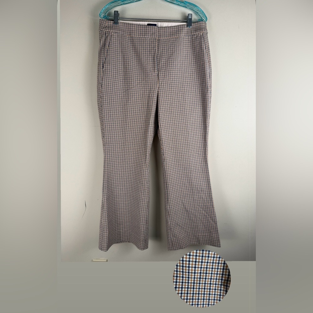 NWT J. Crew Kelsey Kickout Flare‎ Crop Pant Navy Blue & Gold Preppy Classic 12